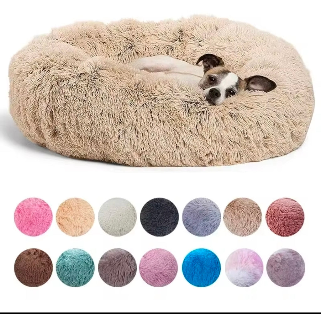 Calming Plush Pet Bed | Ultra Soft Donut Bed for Cats & Dogs
